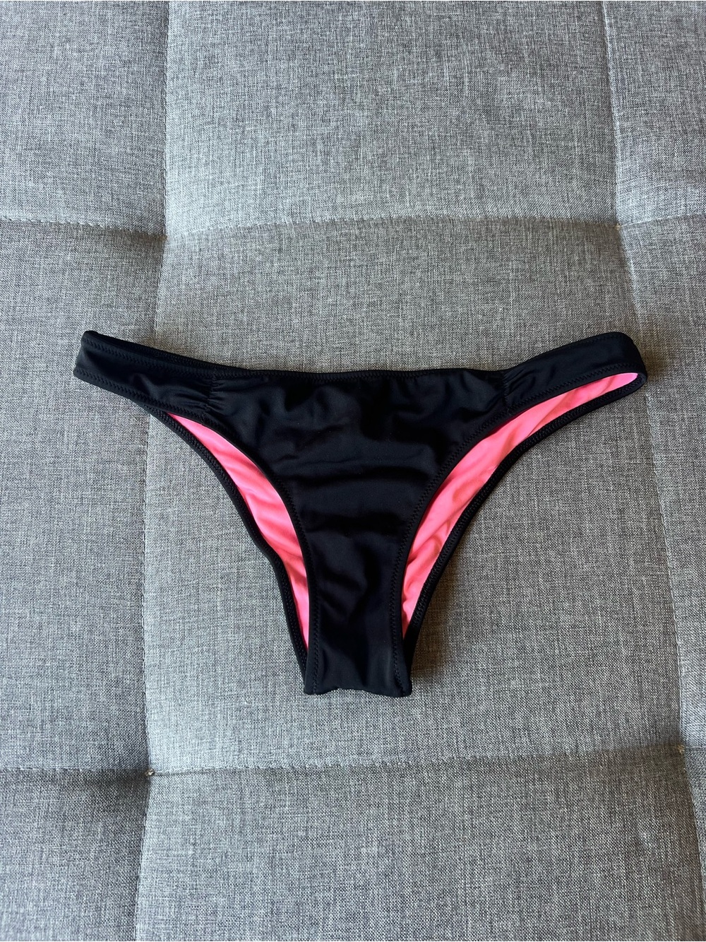 NEW PINK Victoria's Secret Black Bikini Bottom with Pink Lining